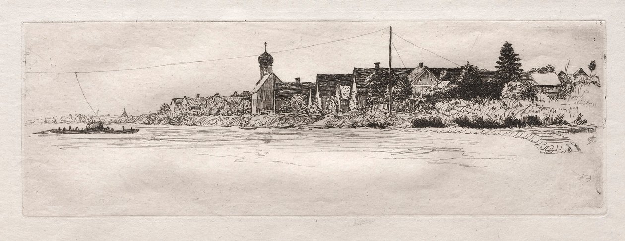 Ferge ved Schwabel Weiss, 1879. av Otto H. Bacher