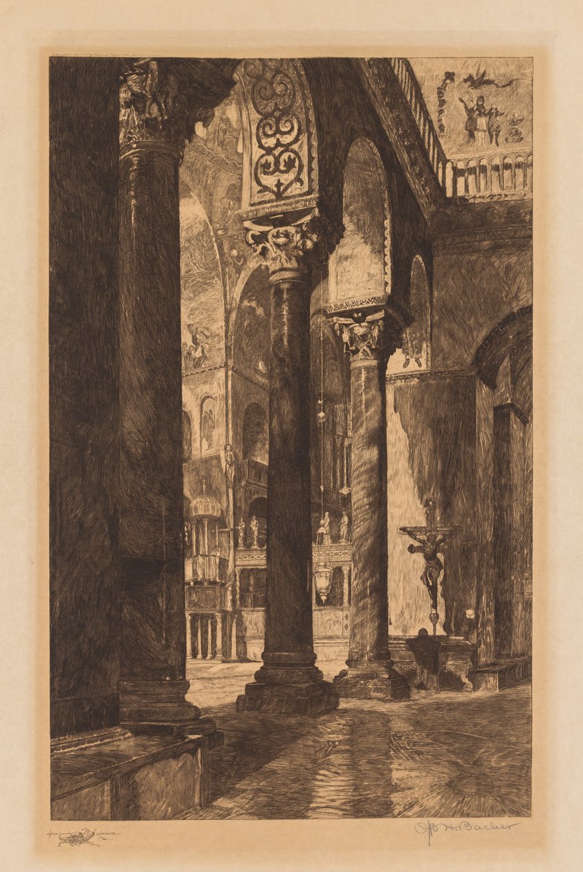 Interiør i St. Marks, Venezia. av Otto H. Bacher
