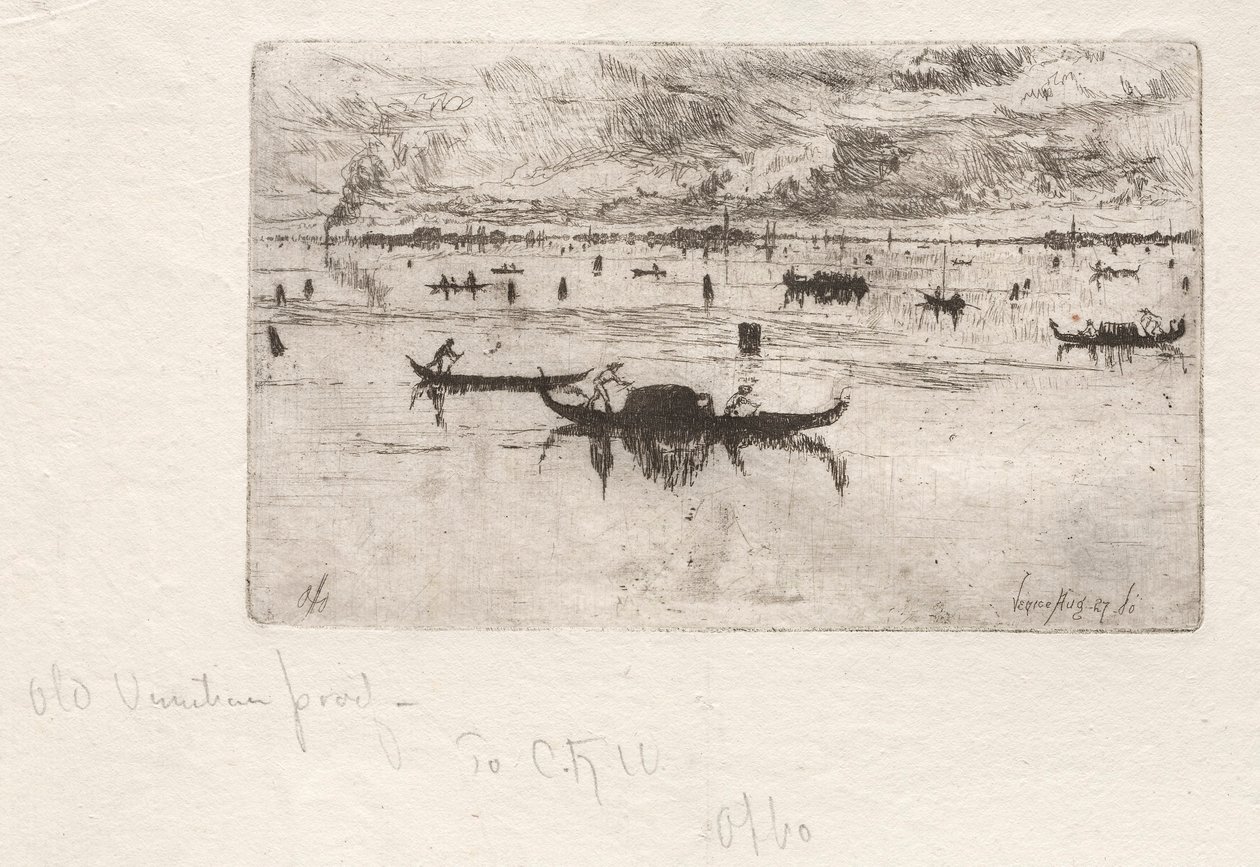 Ser mot salutten, Venezia, 1880. av Otto H. Bacher