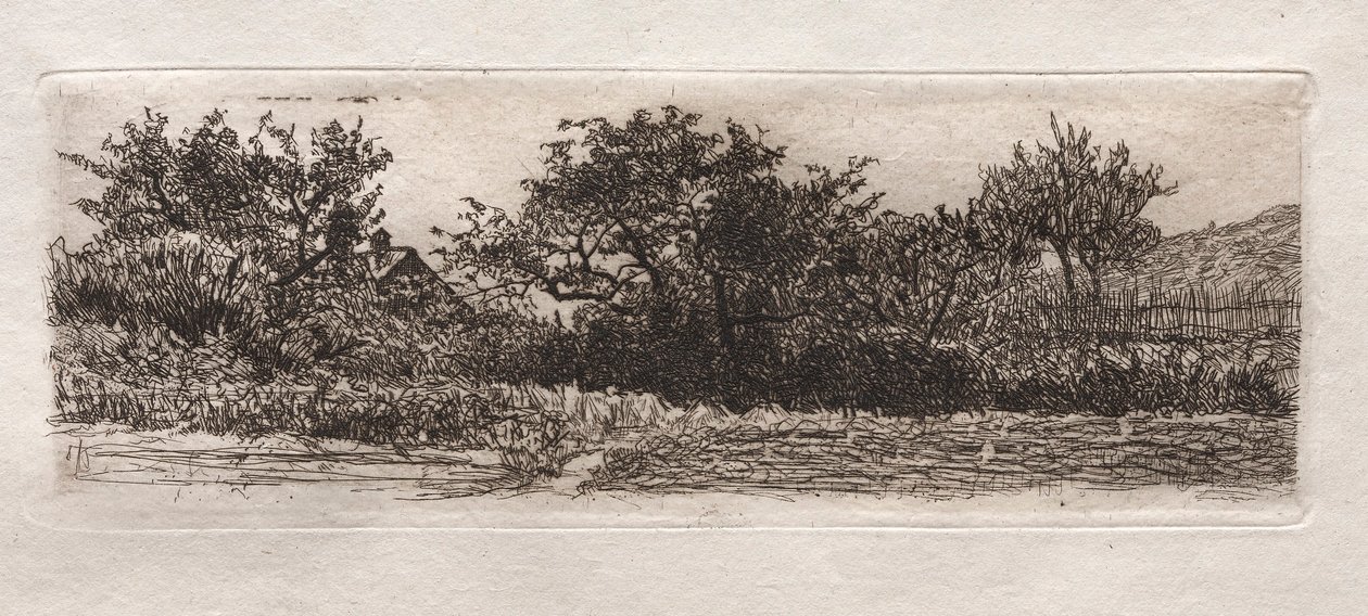 Tak og trær, 1879. av Otto H. Bacher