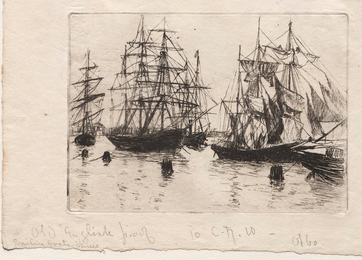 Seilbåter, Venezia, 1880. av Otto H. Bacher