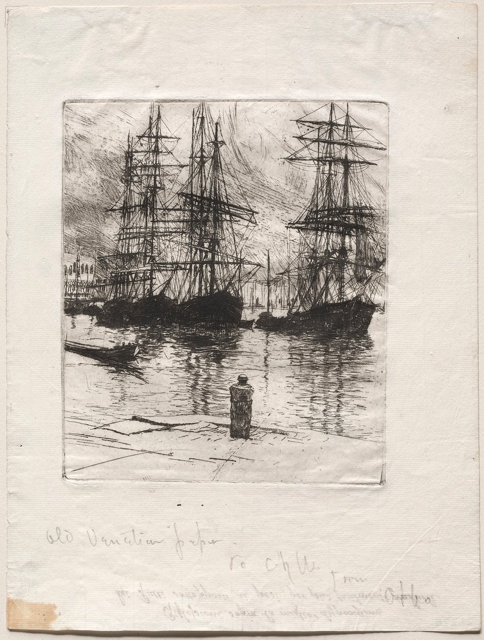 Tre skip, Venezia, 1880. av Otto H. Bacher