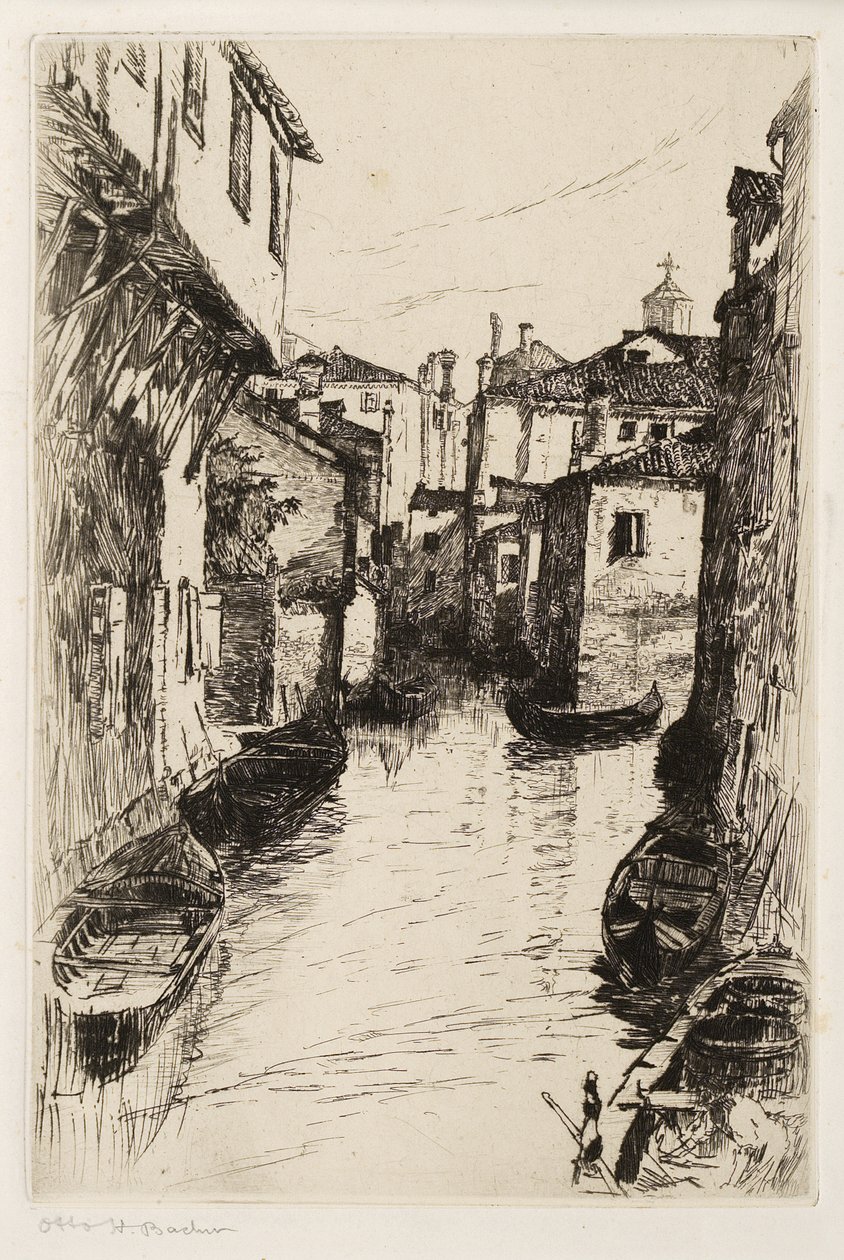 En kanal i Venezia, ca. 1880-82 (radering) av Otto Henry Bacher