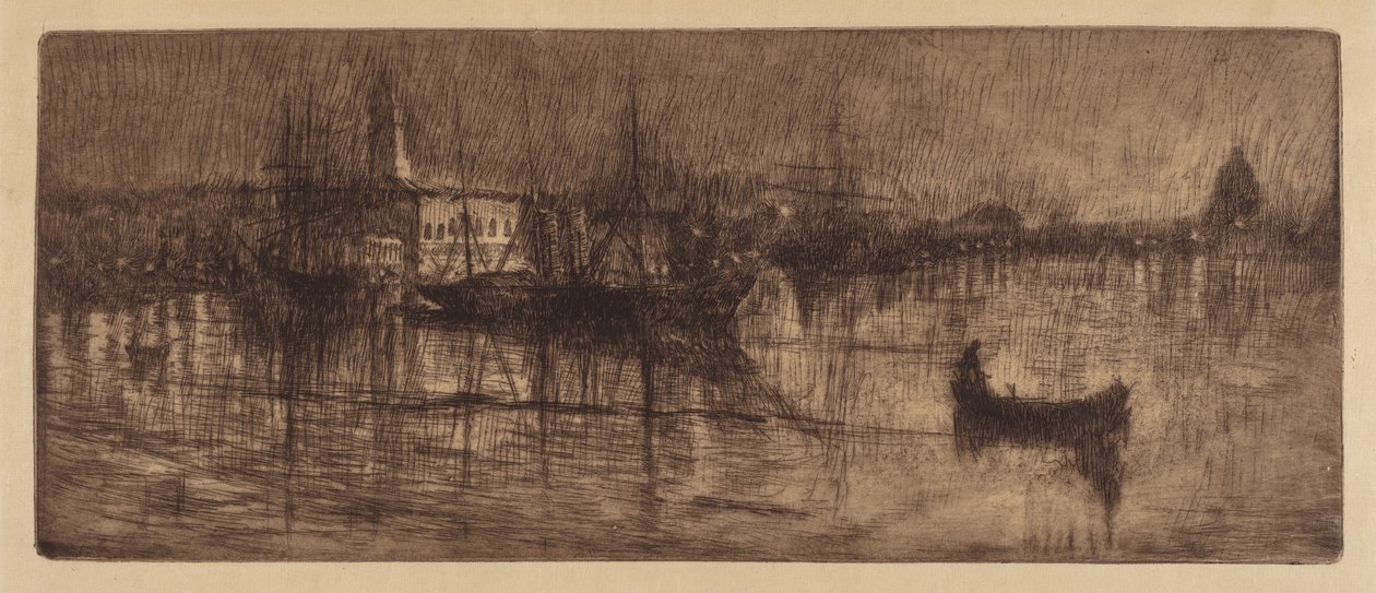 En våt kveld i Venezia, ca. 1880. av Otto Henry Bacher