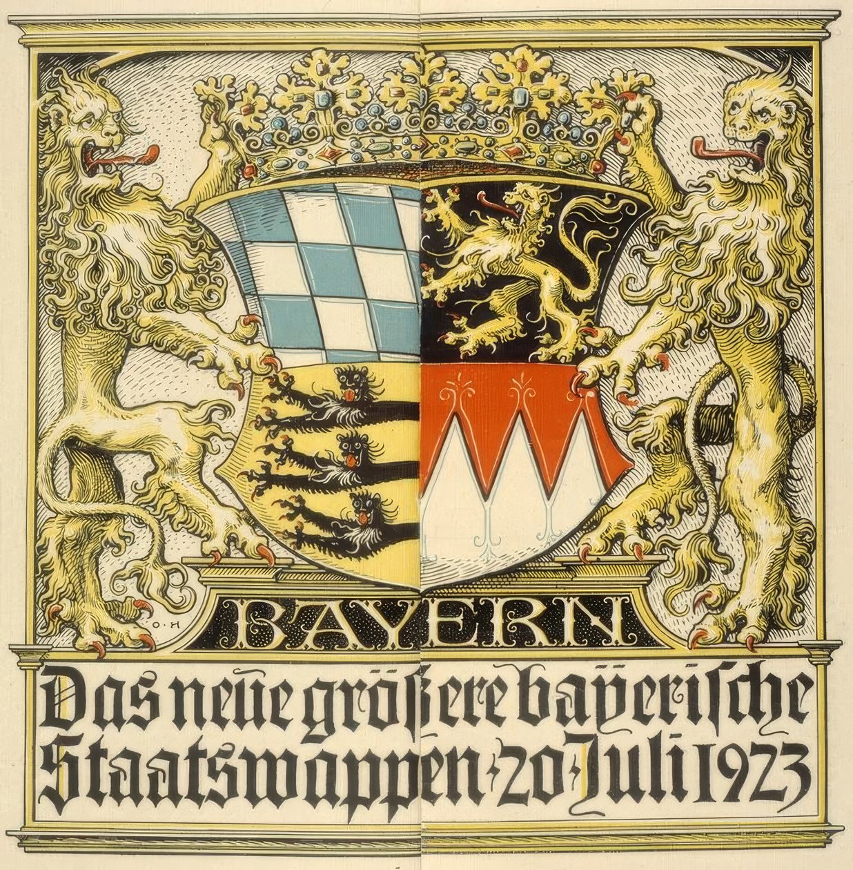 Det nye større bayerske riksvåpenet, 20. juli 1923 av Otto Hupp