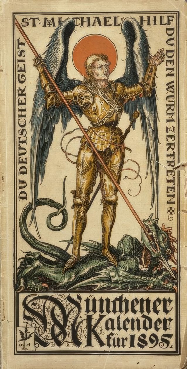 Din tyske ånd, St. Michael, hjelp til å knuse ormen av Otto Hupp