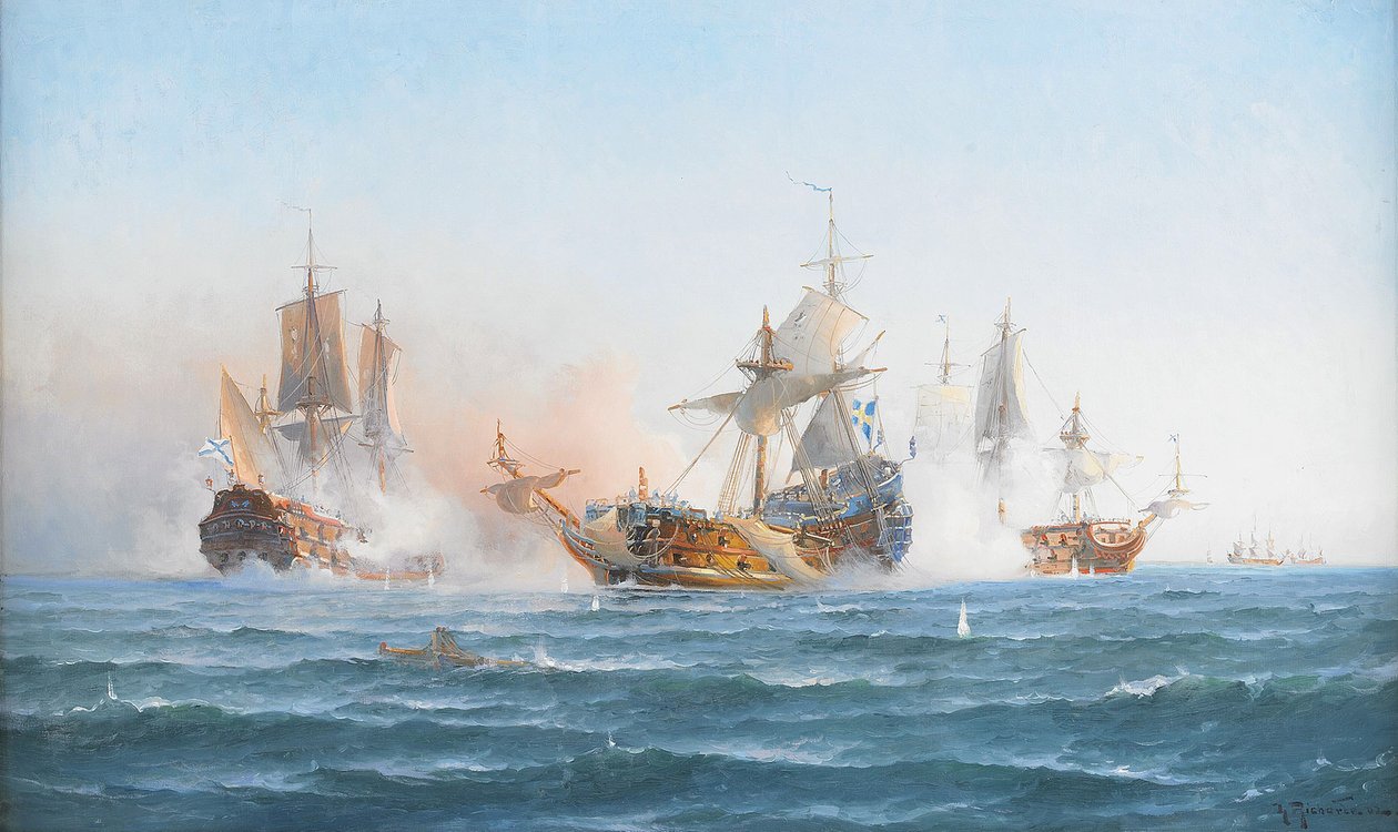 HMS Wachtmeister kjempet mot den russiske skvadronen 4. juni 1719, 1902 av Otto Ludvig Richarde