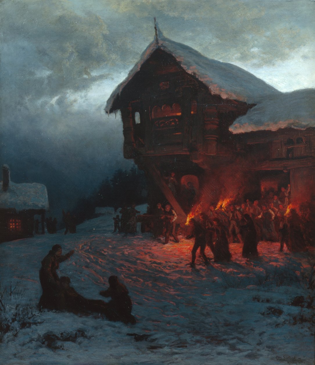 Kjemp på en julefest i München av Otto Ludvig Sinding