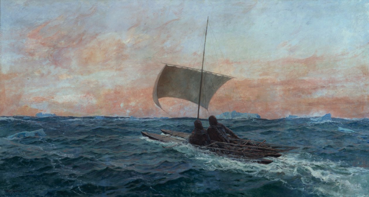 Nansen og Johansen av Polhavet av Otto Ludvig Sinding