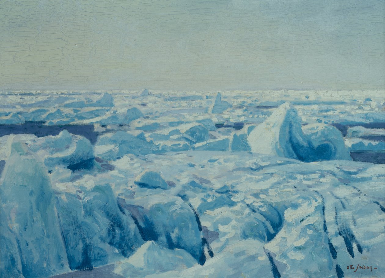 Pack Ice (olje på lerret) av Otto Ludvig Sinding