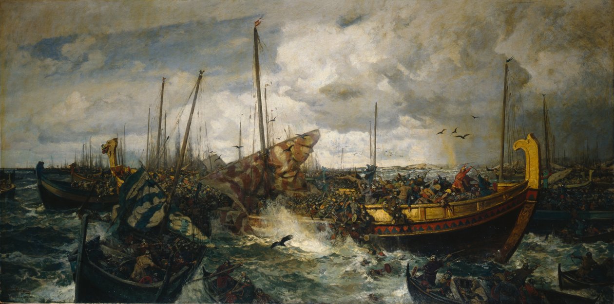 Slaget ved Svolder, ca. 1883-4 (olje på lerret) av Otto Ludvig Sinding