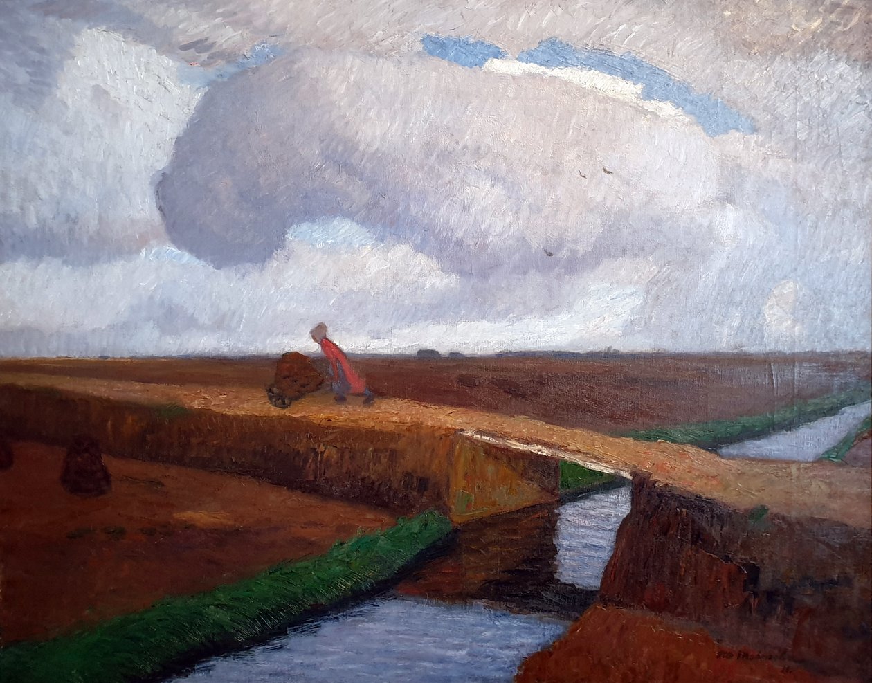 Høstlandskap ved Nordsjøkysten med kanal av Otto Modersohn