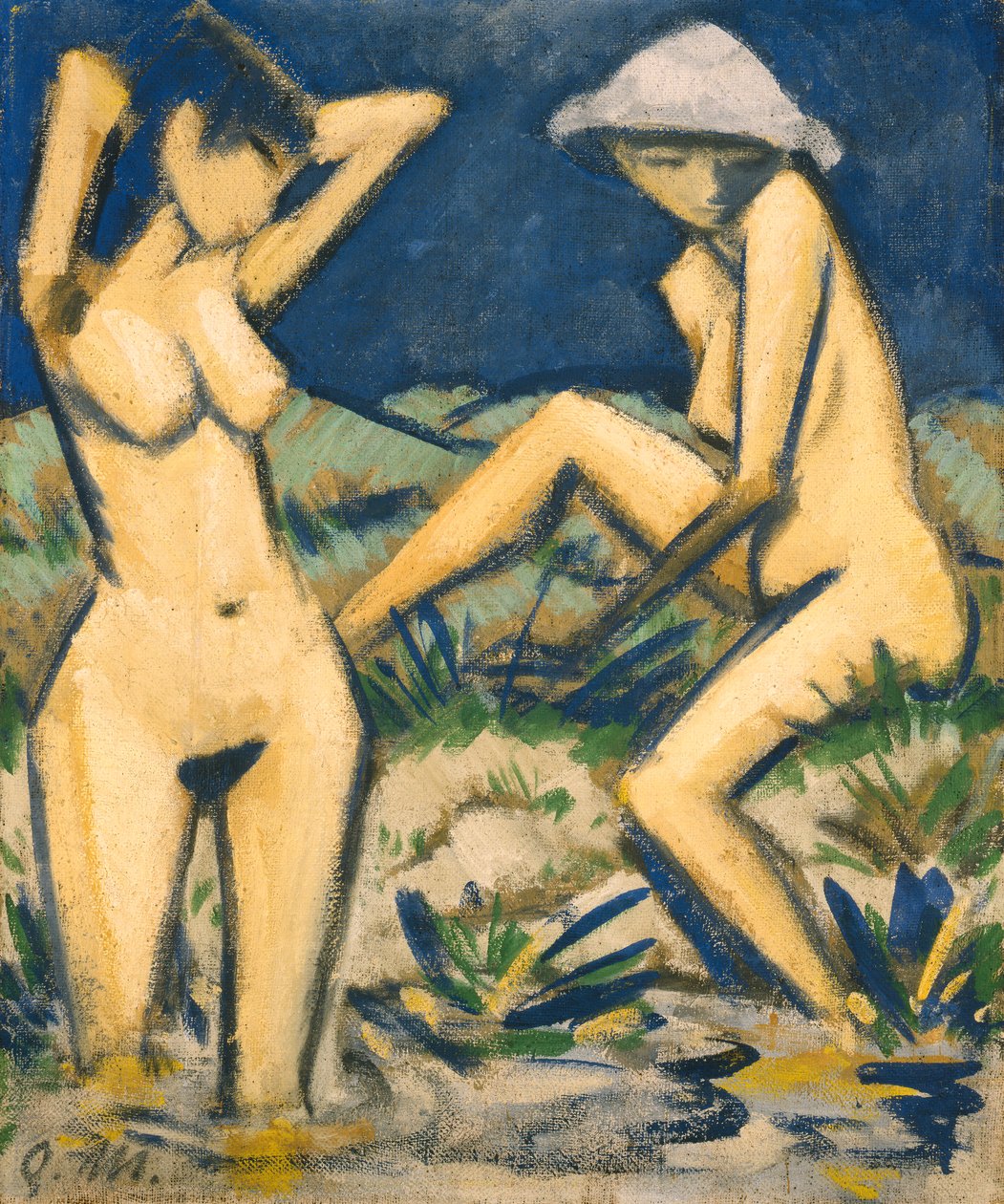 Bathers, ca. 1920 (olje på lerret) av Otto Mueller
