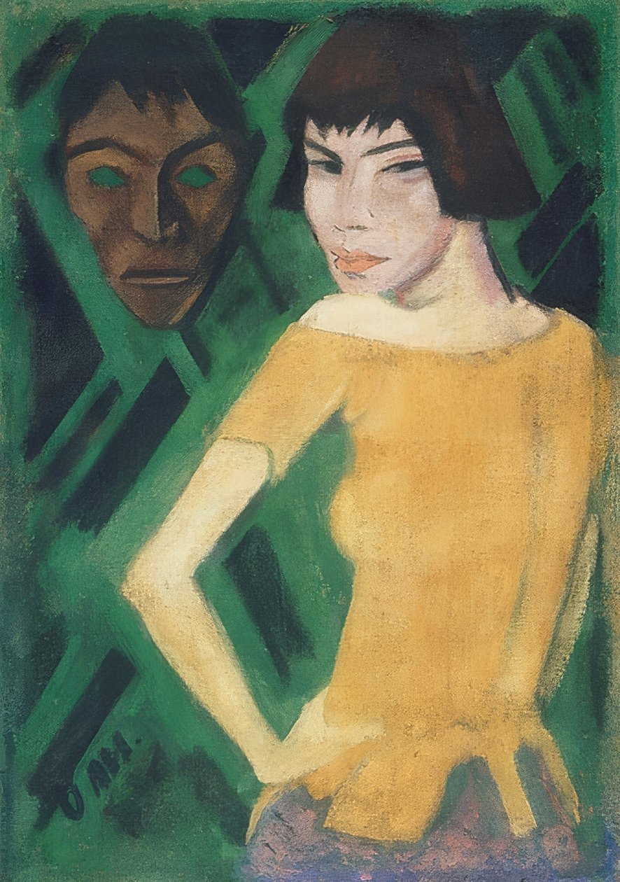 Maske med maske. 1919/21 av Otto Mueller