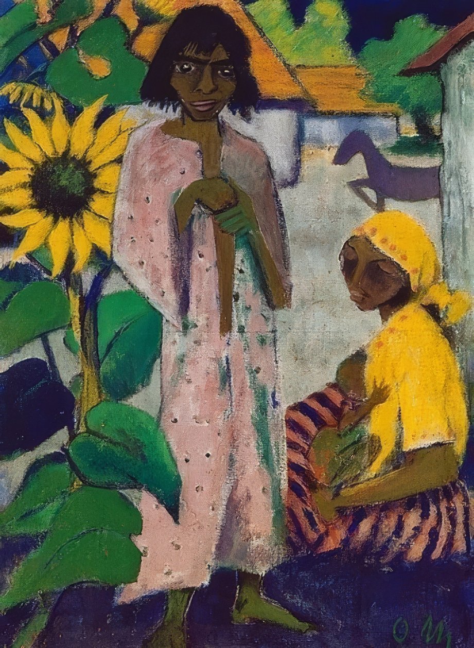 Sigøynere og solsikker. 1927 av Otto Mueller