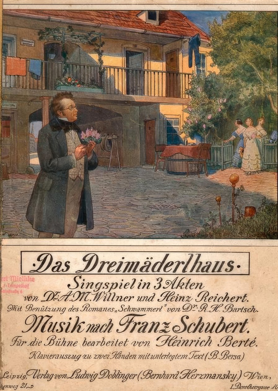 Berte, Dreimäderlhaus / Notendruck 1916 av Otto Robert Nowak