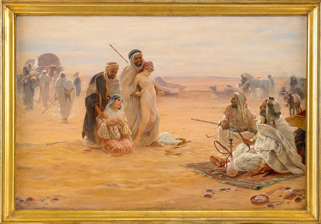 Le marche aux esclaves - Slavemarkedet - Maleri av Otto Pilny (1866-1936), Olje på lerret 1910 (80x120cm) - Privat samling av Otto Pilny