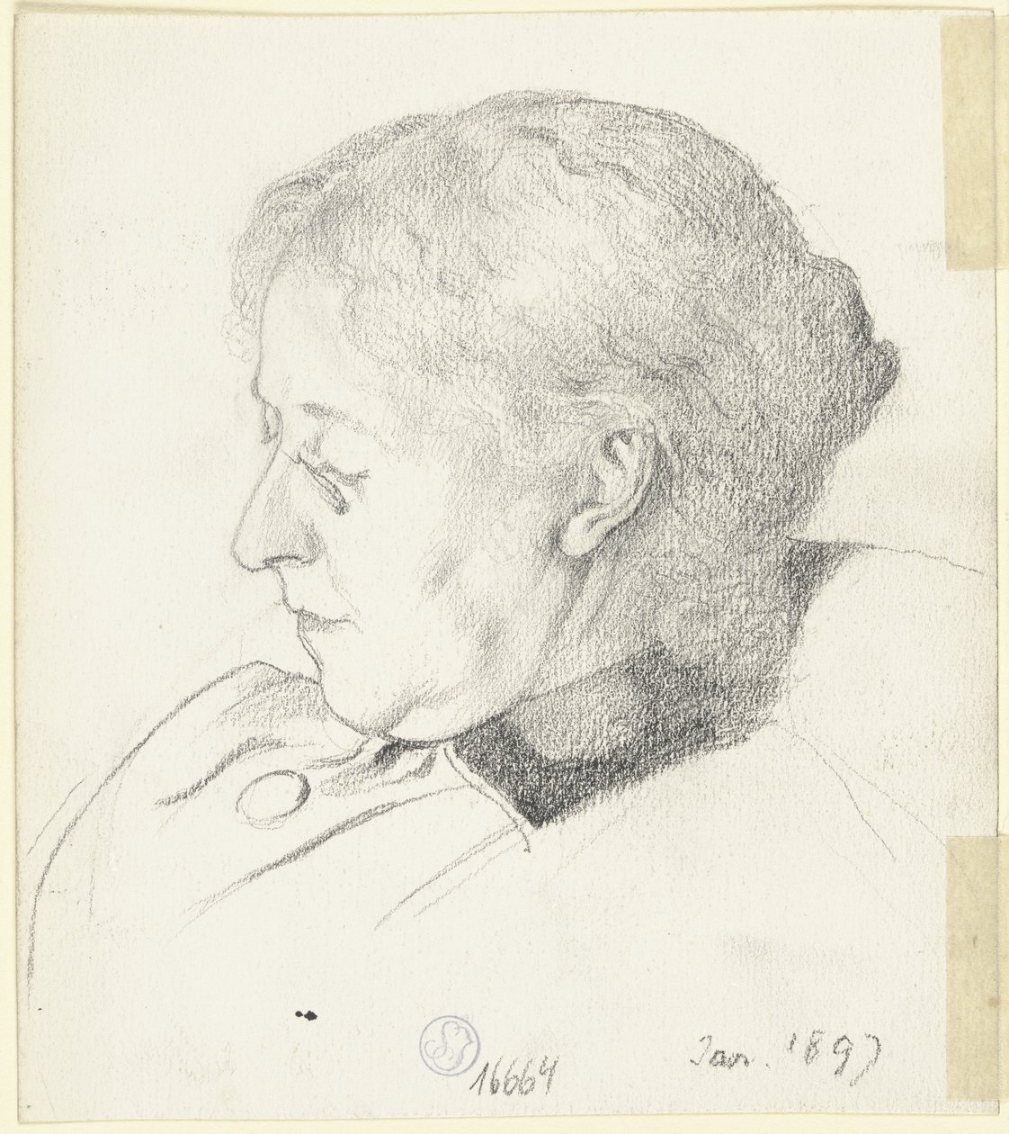 Luise Scholderer sovende av Otto Scholderer