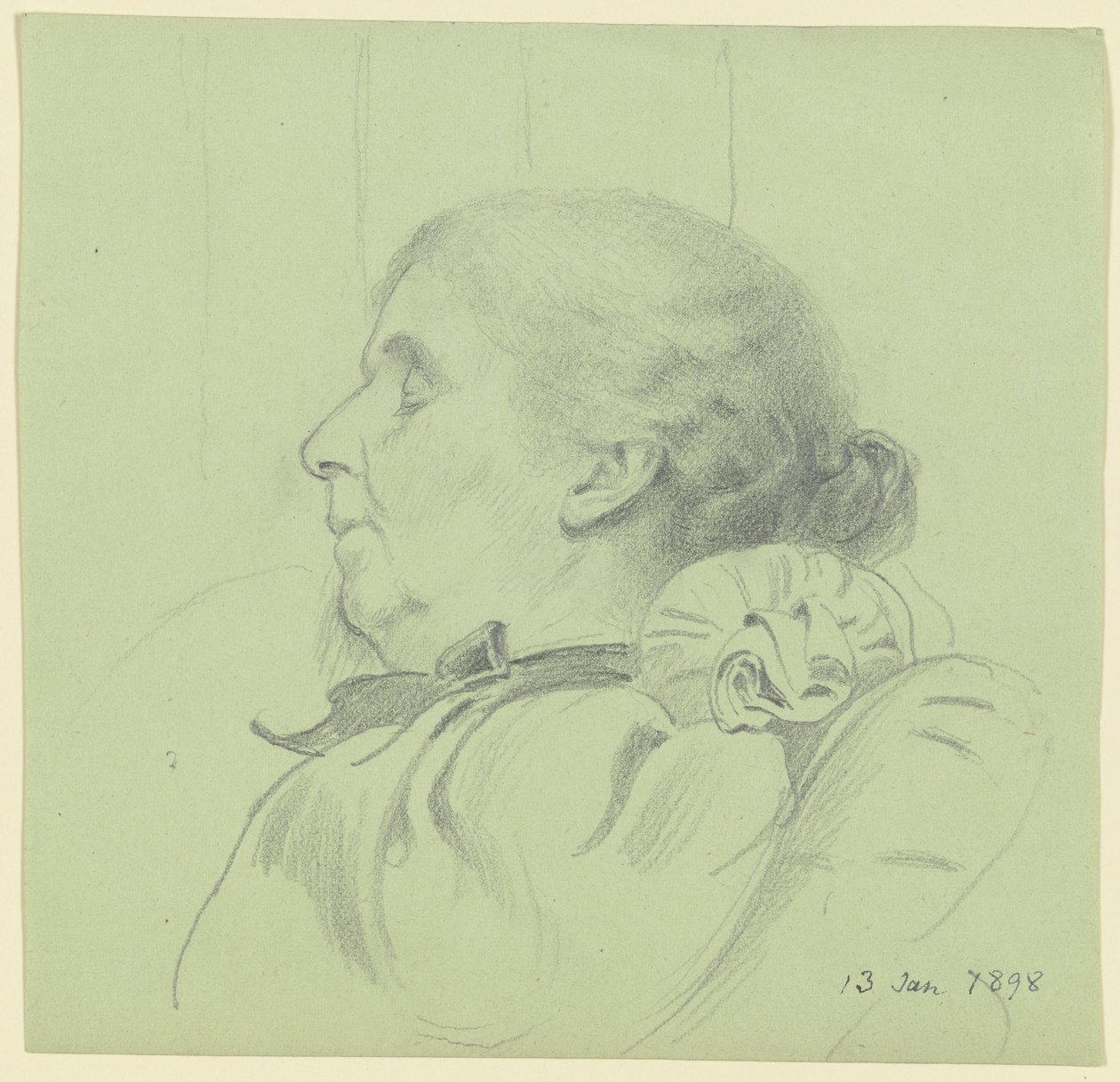 Luise Scholderer sovende av Otto Scholderer