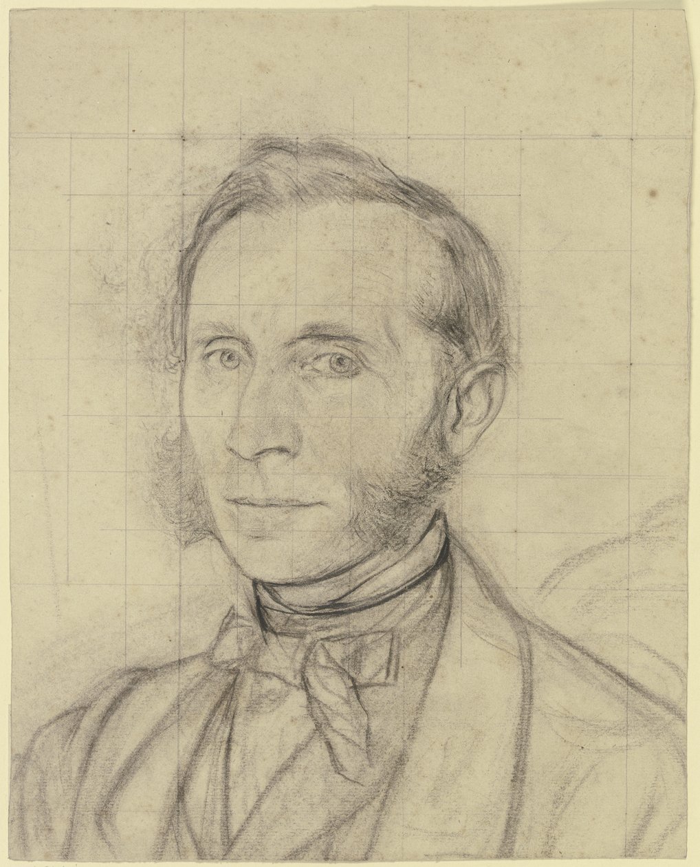 Portrett av en mann med kinnskjegg av Otto Scholderer