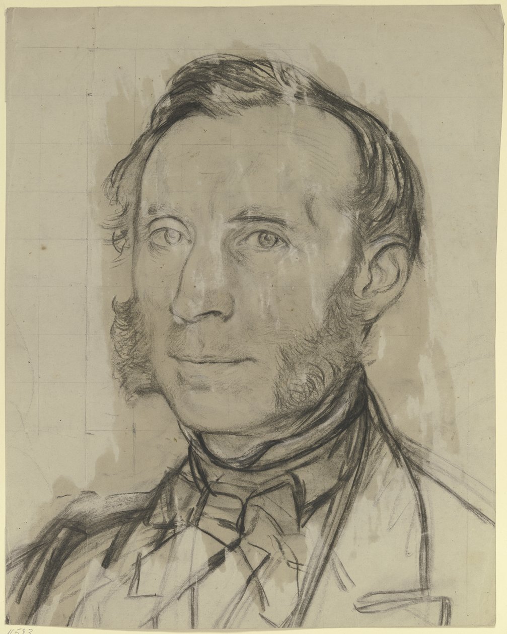 Portrett av en mann med kinnskjegg av Otto Scholderer