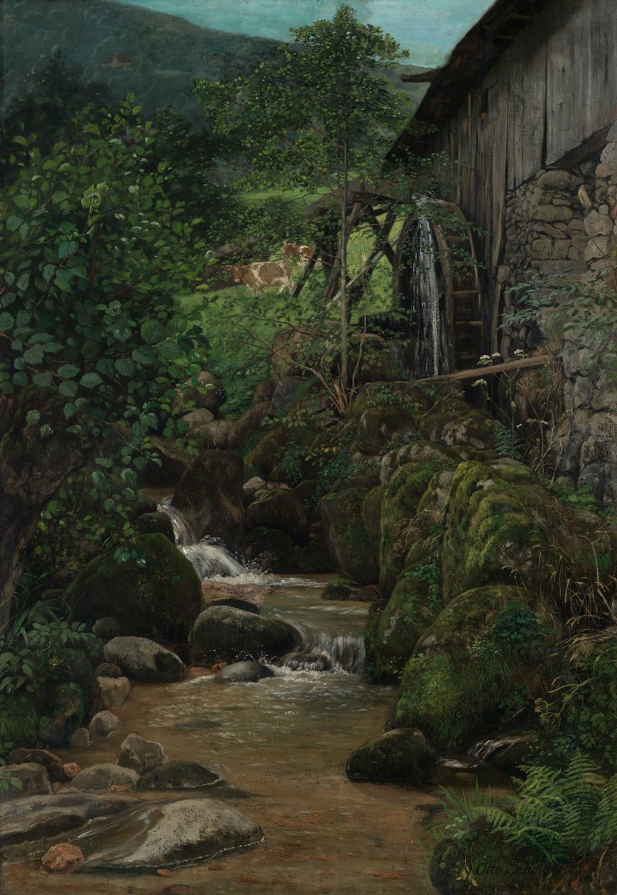 Schwarzwald-mølle i Kirnbach ved Schiltach av Otto Scholderer
