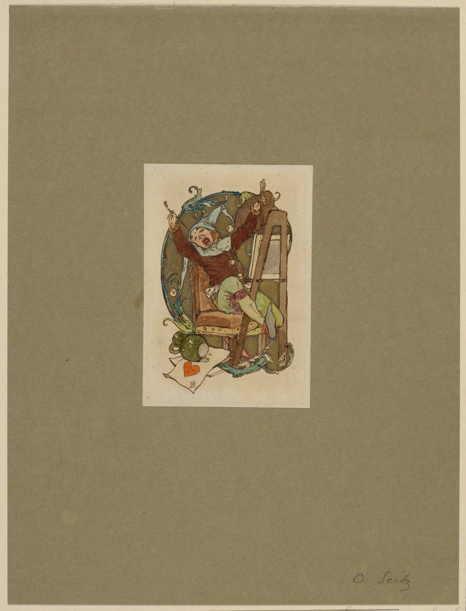 Gnome ved staffeli av Otto Seitz