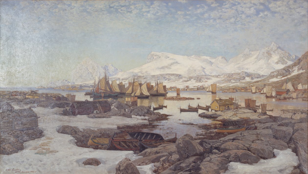 Vårdag i Lofoten av Otto Sinding