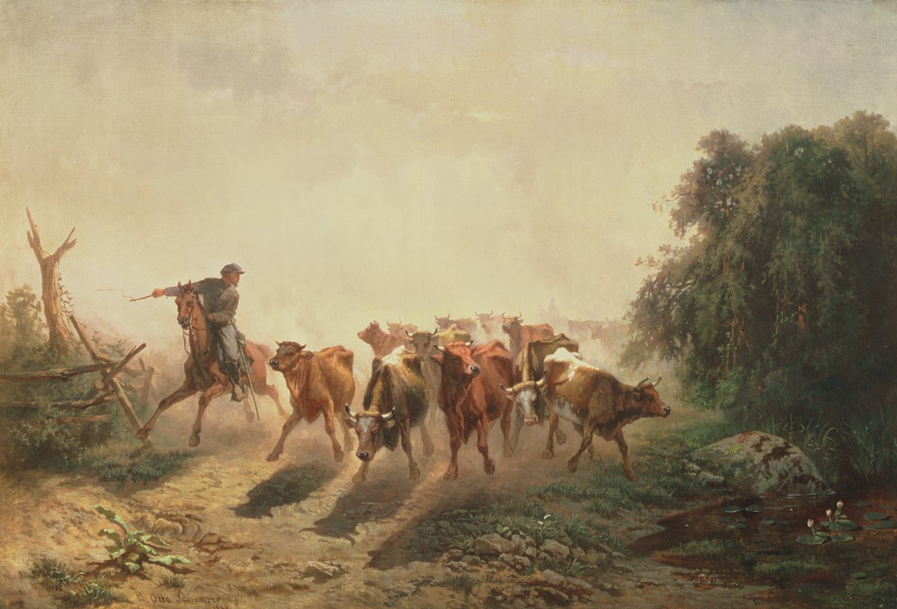 Union Driver med storfe for hæren, 1860 av Otto Sommer