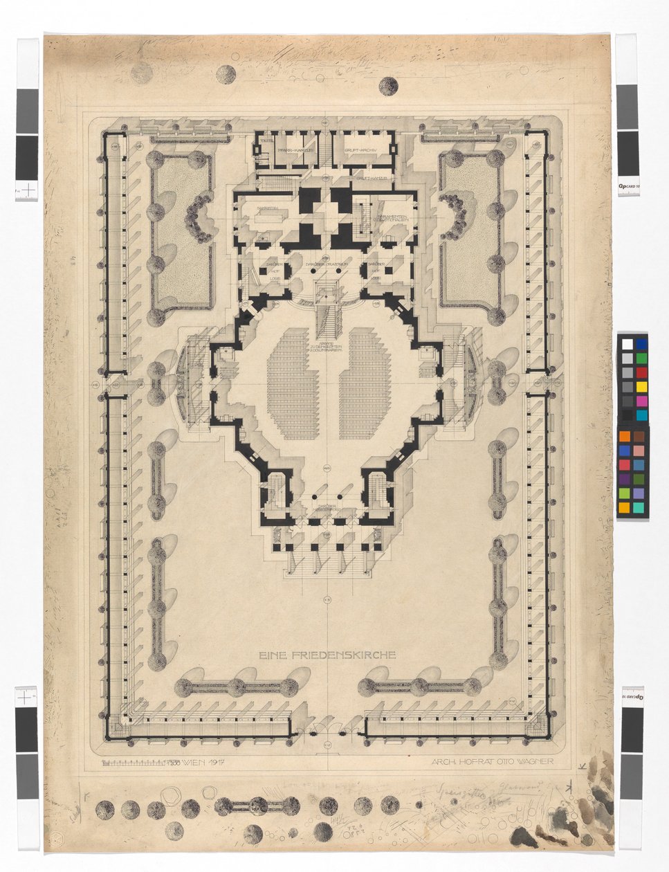 Fredskirken, grunnplan av Otto Wagner