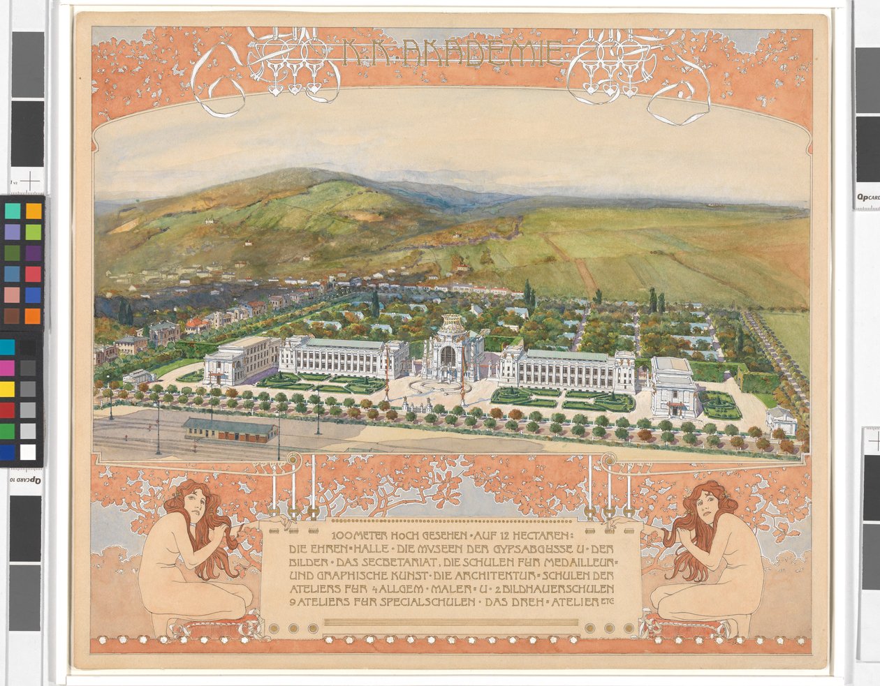 K.K. akademi - 100 meter høy, sett over 12 hektar av Otto Wagner