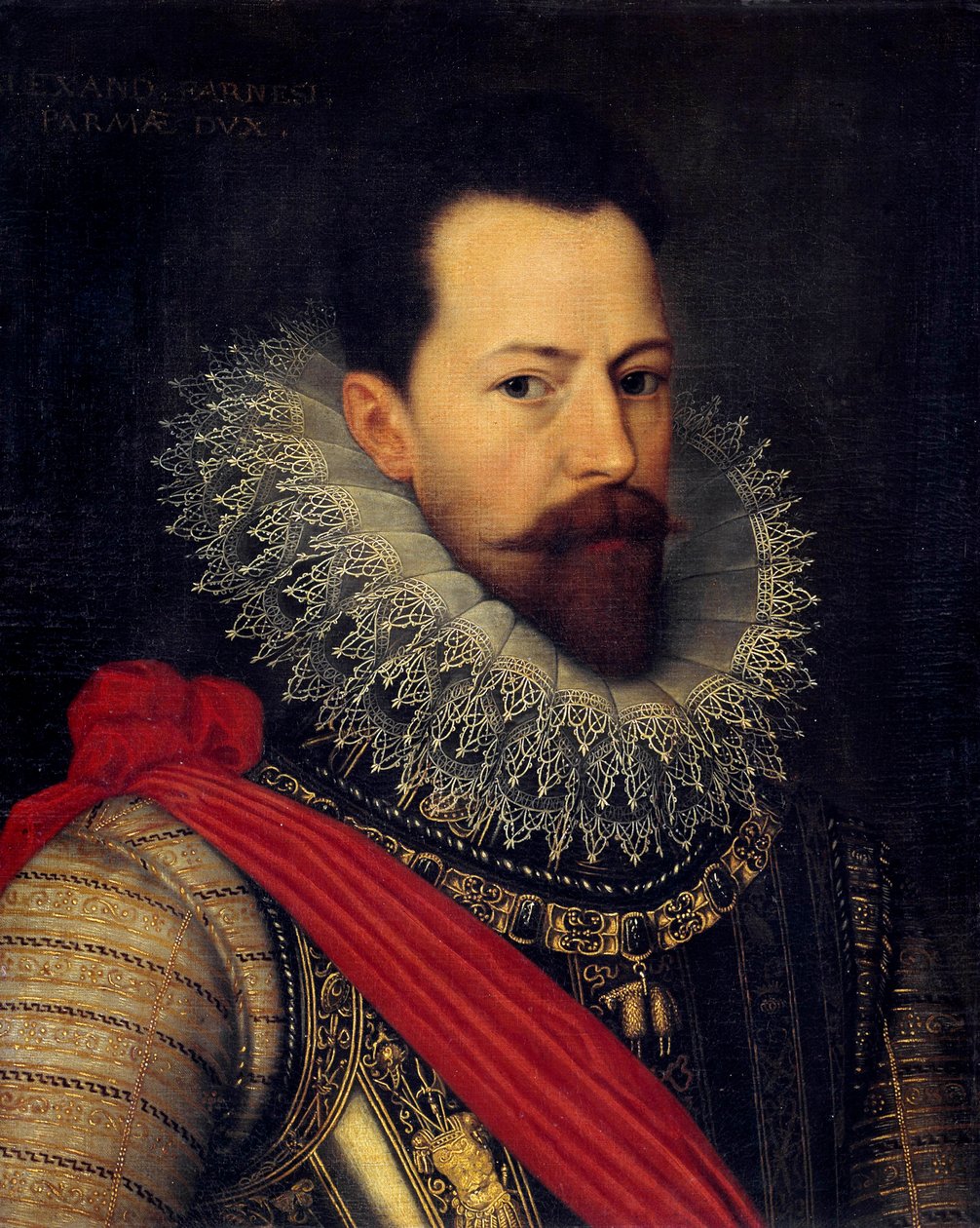 Portrett av condottiere Alexander (Alessandro) Farnese, hertug av Parma, guvernør i Nederland (1545-1592) Maleri av Octavius Van Veen (eller Vaenius eller Venius) (1556-1629) 1585 ca. søndag. 0,58 X 0,48 m Brussel, Museum of Royal Fine Arts av Otto van Veen