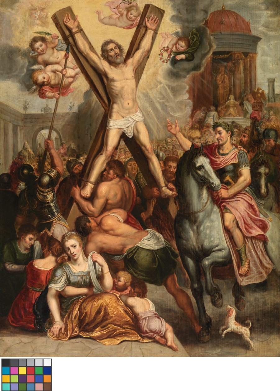 The Crucifixion of Saint Andrew (olje på lerret) av Otto van Veen