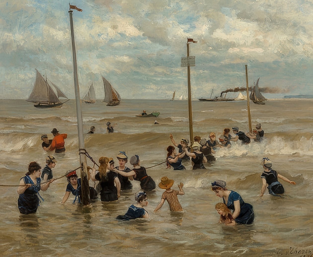 Svømme i havet. 1876 av Otto von Thoren