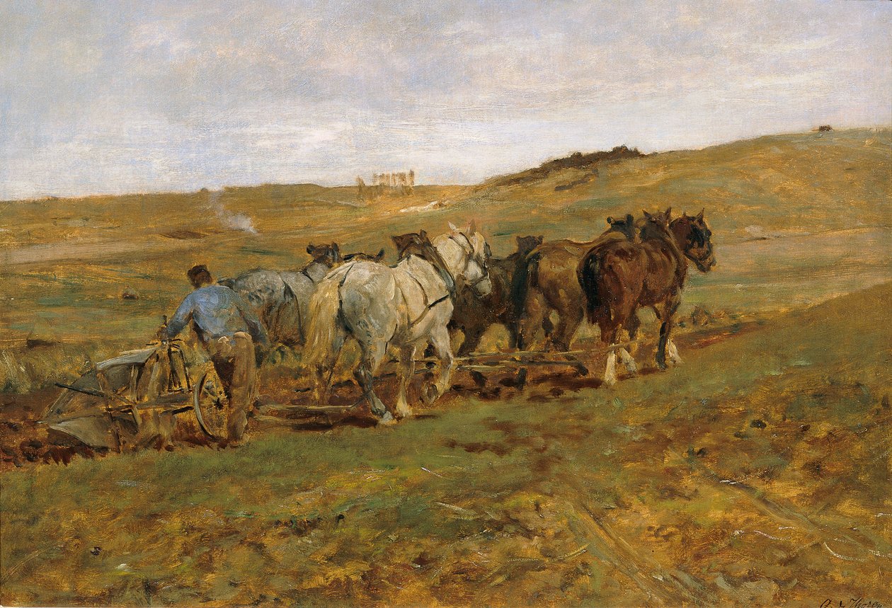 pløyende bonde av Otto von Thoren