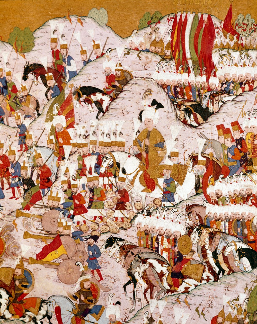 Representasjon av slaget ved Mohacs 29.08.1526, detalj (miniatyr av Ottoman School