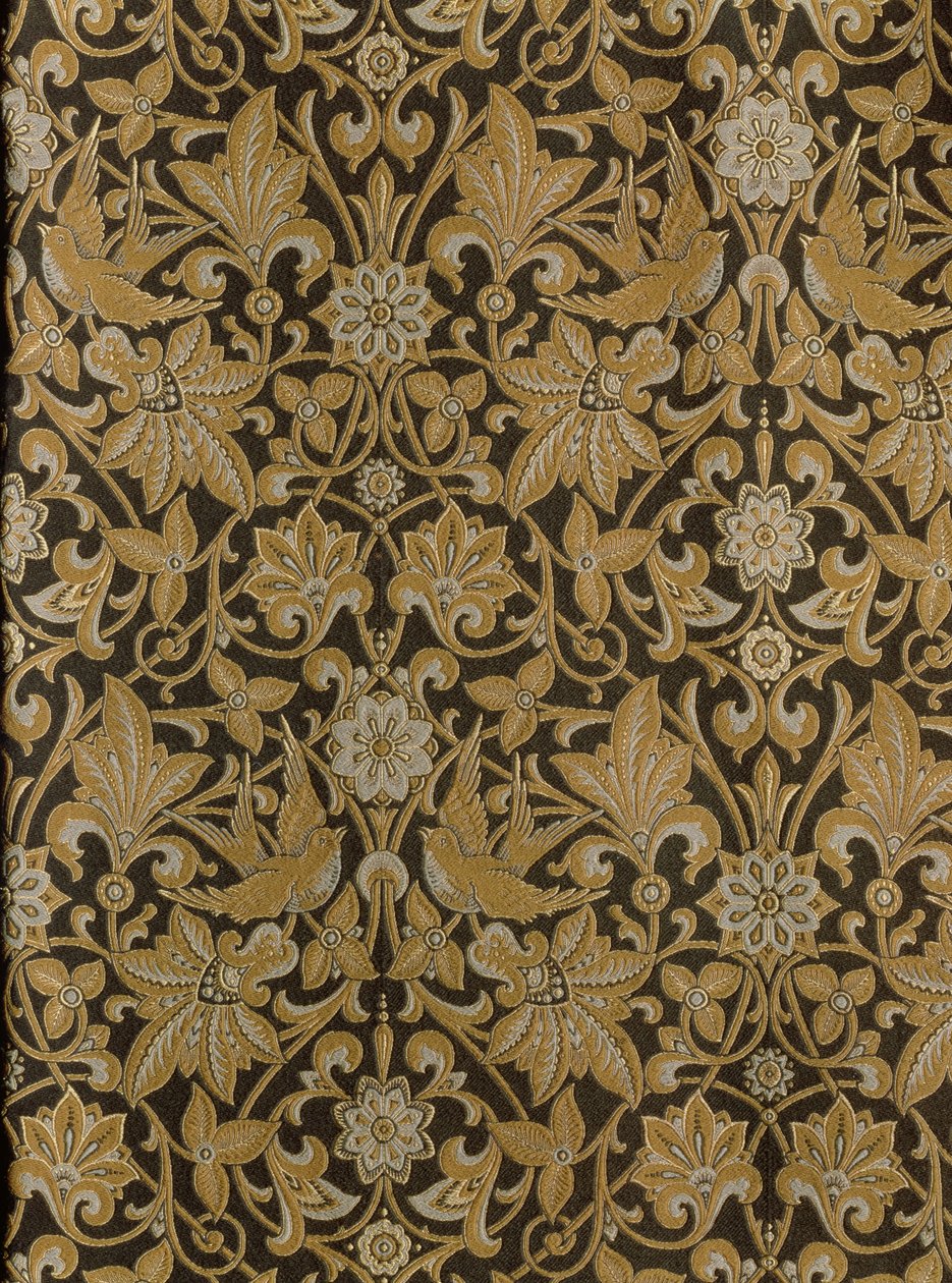 Chandos, designet i 1868, laget i 1873 av Warner & Sons (vevd silke bomull og ull) av Owen Jones