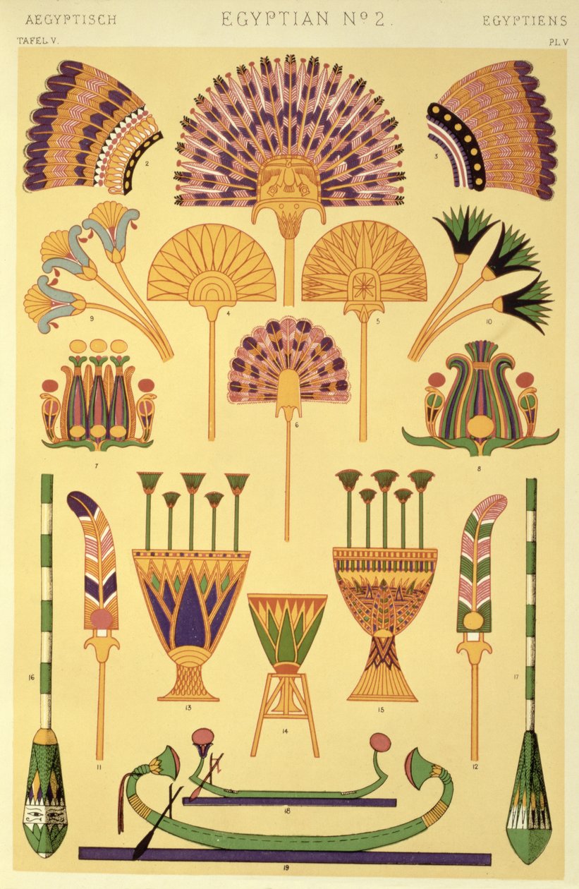 Egyptisk ornament fra Ch II, plate V av `Grammar of Ornament