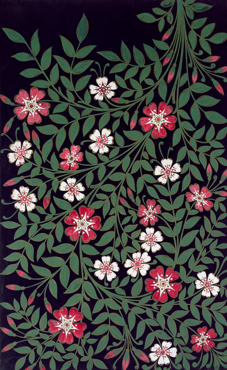 Blomsterdesign av J. Owen, 1863 av Owen Jones