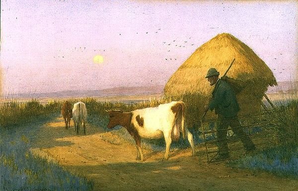 A Drover homeward Bound (akvarell) av Owen Baxter Morgan