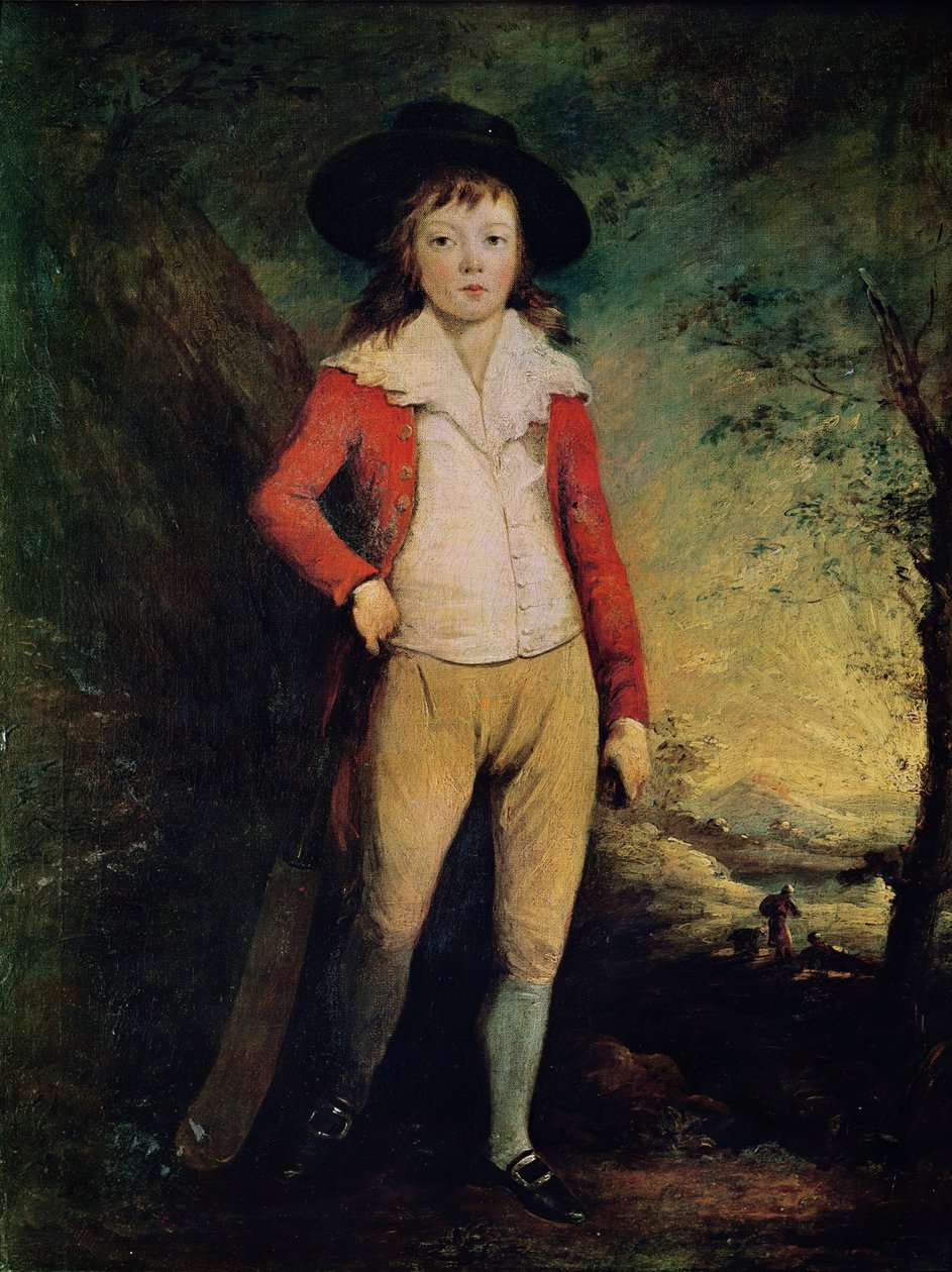 Portrett av William Seward med en cricket flaggermus, ca. 1788-91 av Ozias Humphry