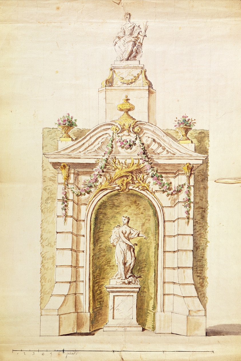 Project for the Fire of St. John, 1741 (wc på papir) av P. L. and L. C. Dumesnil