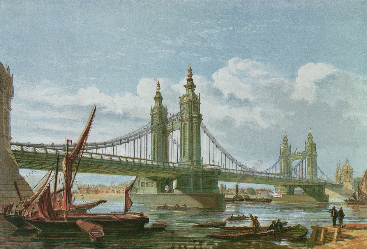 Utsikt over Chelsea New Bridge av P. N. Page