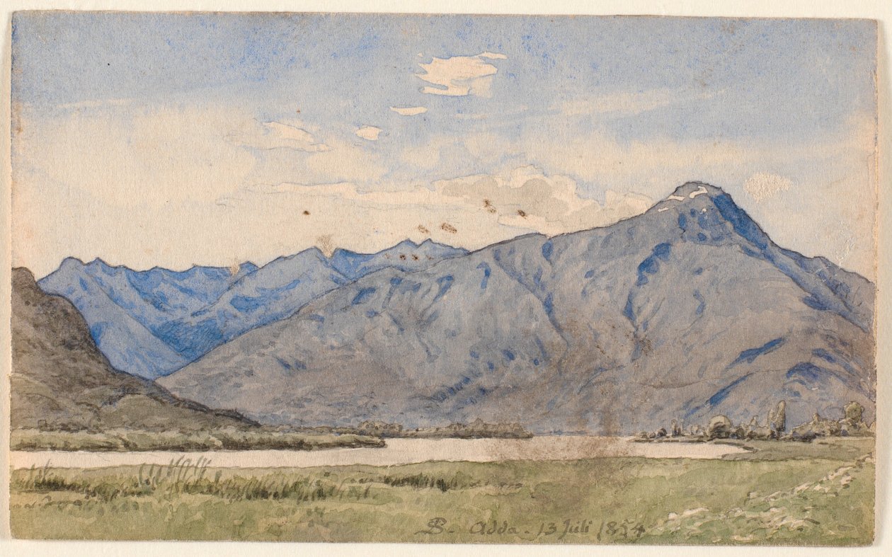 Italiensk landskap med elv og fjell. av P.C. Skovgaard