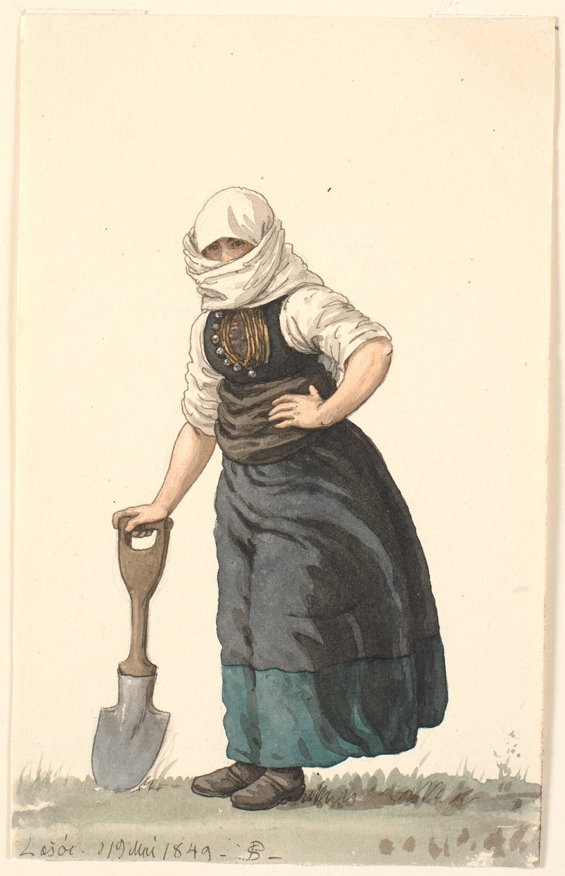 Læssøe bondepike i hverdagsklær av P.C. Skovgaard
