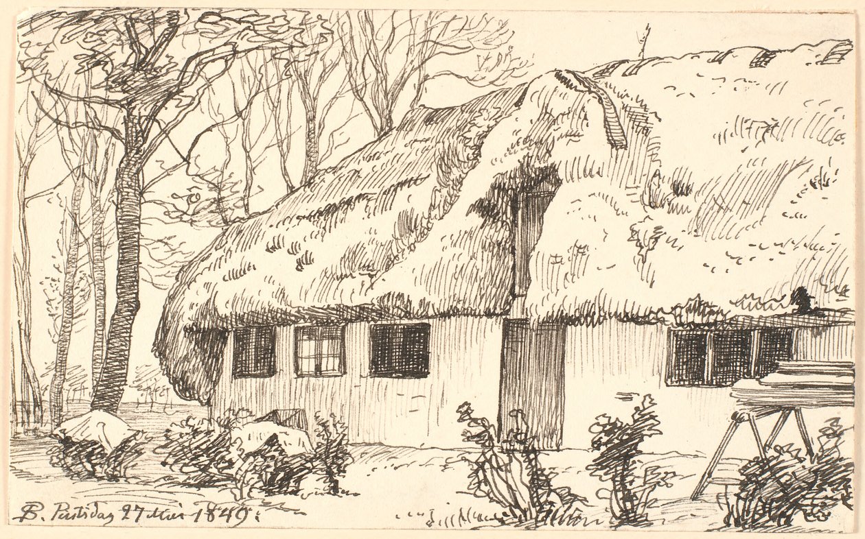 Overbygget våningshus på Læsø av P.C. Skovgaard