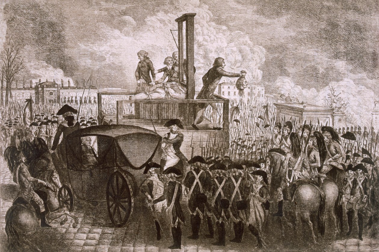 Henrettelsen av Louis Capet XVI, 21. januar 1793 (heliograf) av P. Dujardin