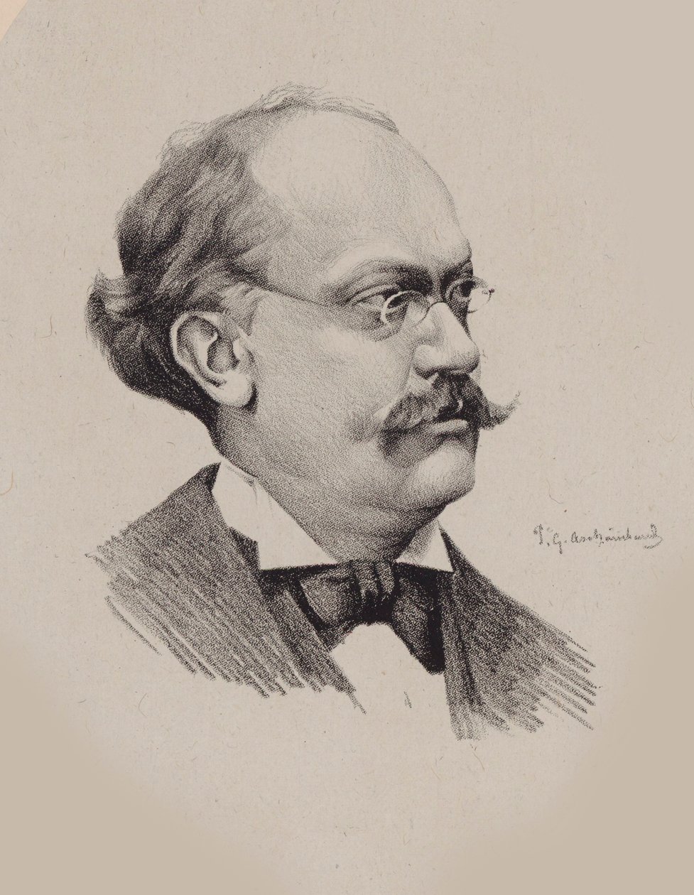 Portrett av komponisten Charles Lecocq 1832-1918. av P. G. Archainbaud