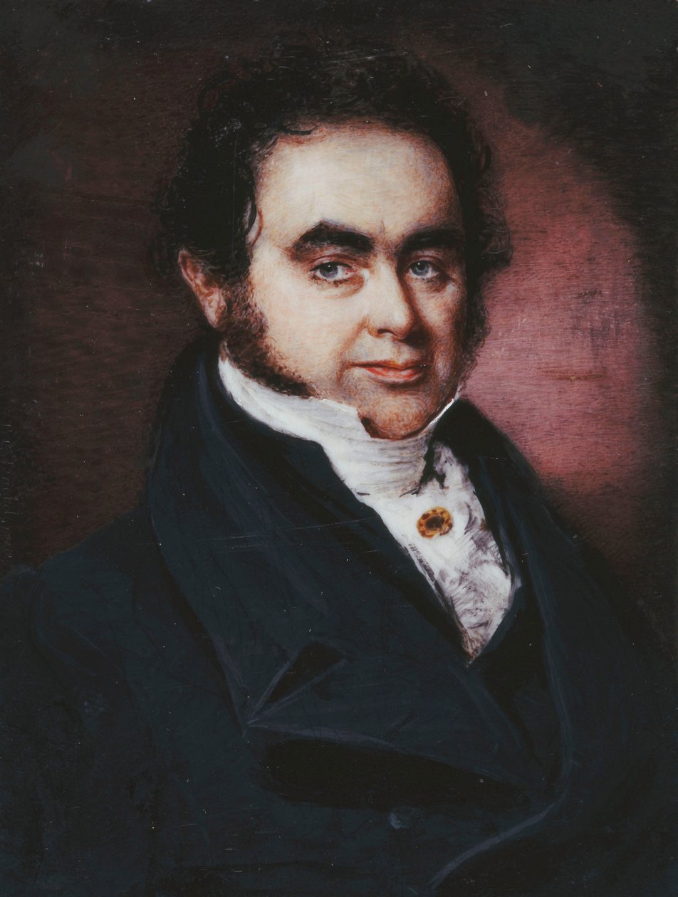 Portrett av navigatøren, James Wendell (1787-1834), bystelengde, i en blå frakk og hvit lager av P. G. Dodd