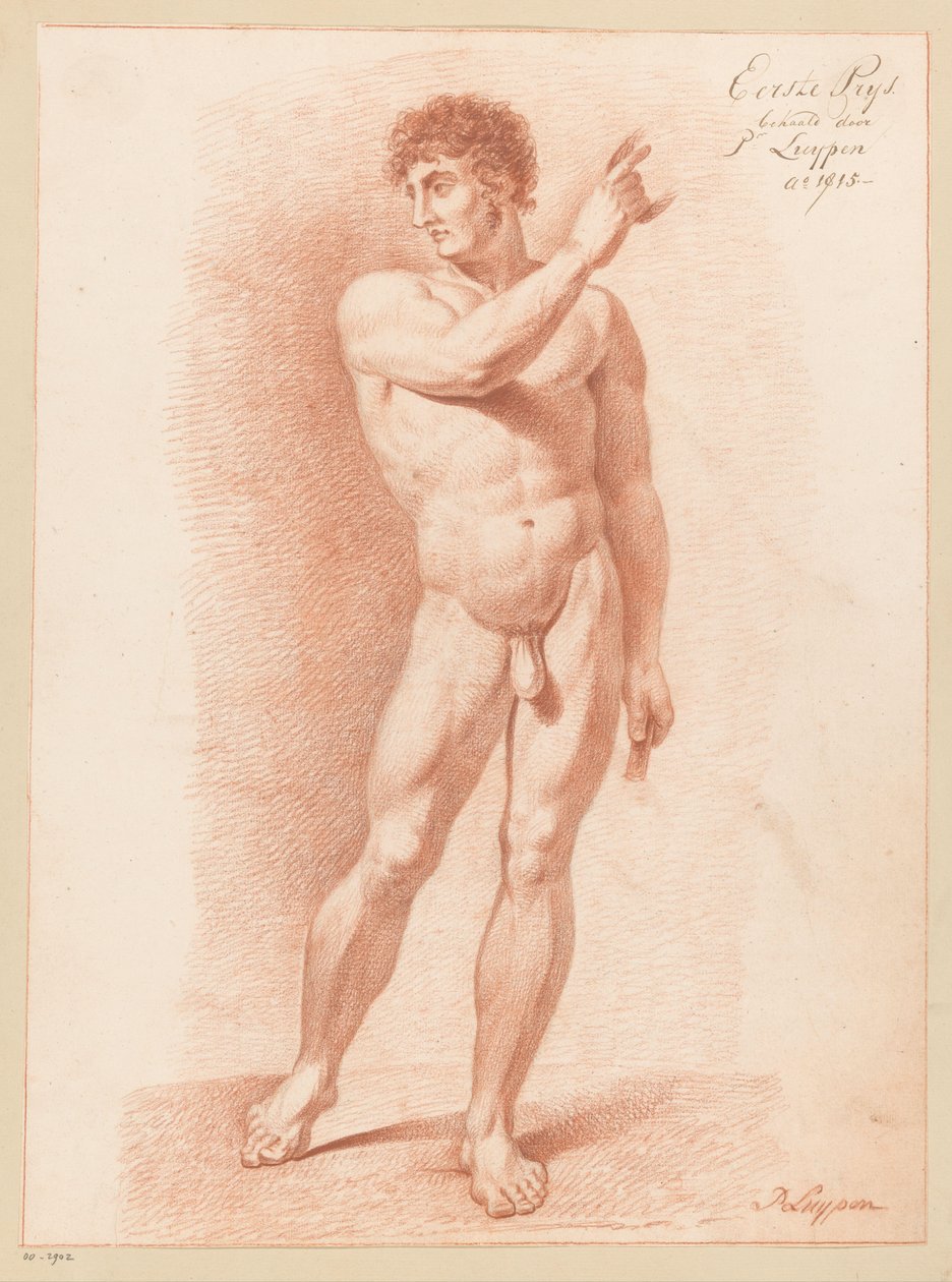 Stående mannlig naken, sett forfra (1. premie 1815) av P. Luypen